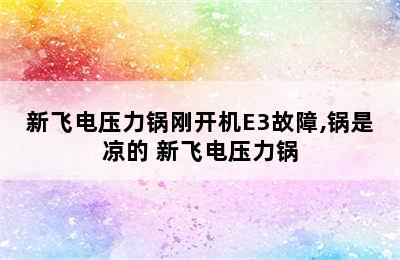 新飞电压力锅刚开机E3故障,锅是凉的 新飞电压力锅